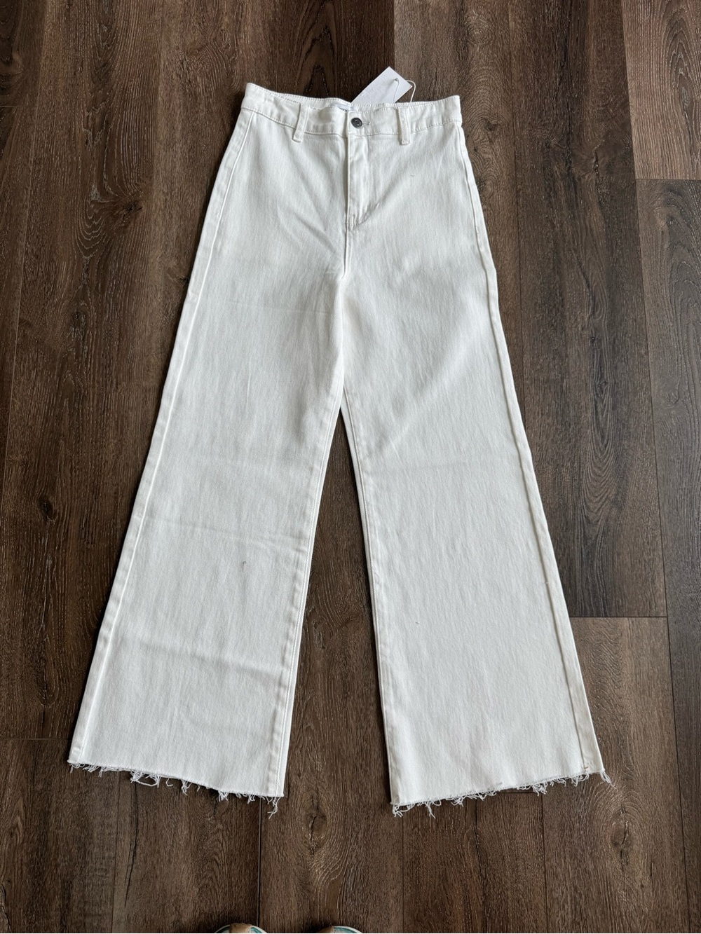 Anniewear Women's High-Waist Wide Leg Jeans White Size Small
